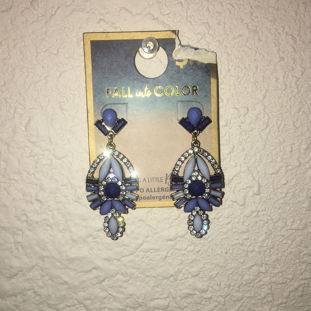 Never worn Blue statement earrings